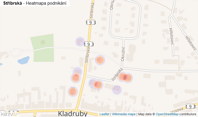Mapa Stříbrská - Firmy v ulici.