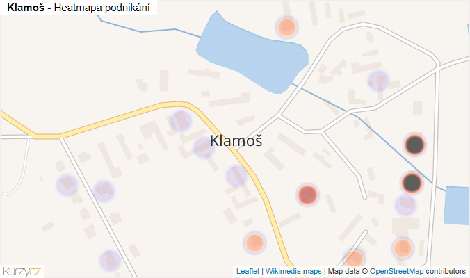 Mapa Klamoš - Firmy v části obce.