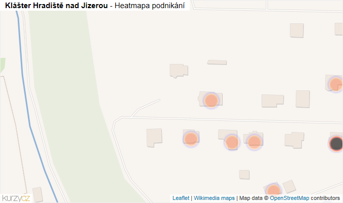 Mapa Klášter Hradiště nad Jizerou - Firmy v obci.