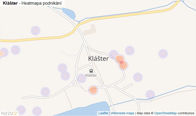 Mapa Klášter - Firmy v části obce.