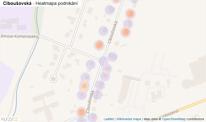 Mapa Ciboušovská - Firmy v ulici.