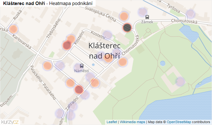 Mapa Klášterec nad Ohří - Firmy v části obce.