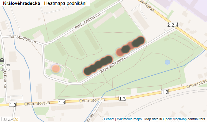 Mapa Královéhradecká - Firmy v ulici.