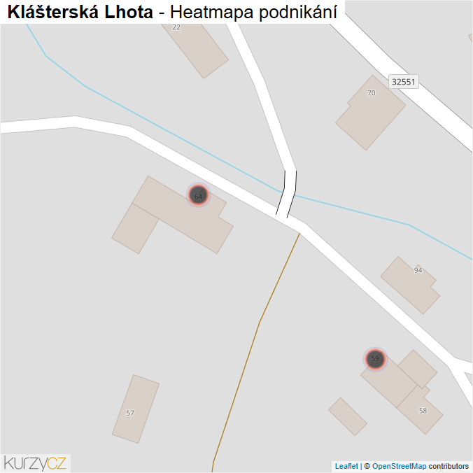 Mapa Klášterská Lhota - Firmy v obci.