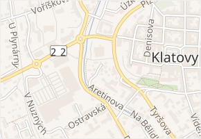 Aretinova v obci Klatovy - mapa ulice