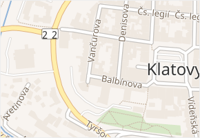 Balbínova v obci Klatovy - mapa ulice