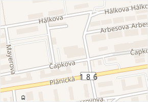 Čapkova v obci Klatovy - mapa ulice