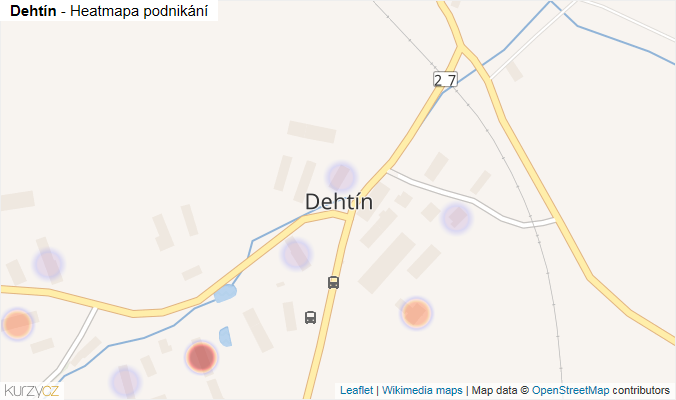 Mapa Dehtín - Firmy v části obce.