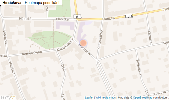 Mapa Hostašova - Firmy v ulici.