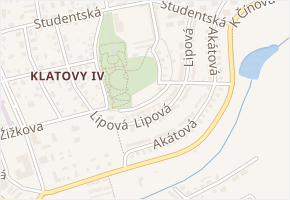 Jabloňová v obci Klatovy - mapa ulice