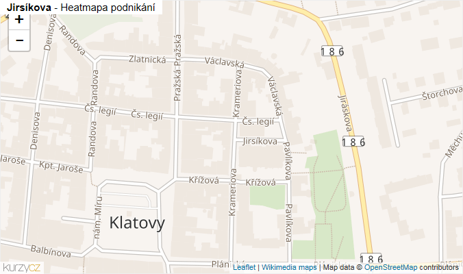Mapa Jirsíkova - Firmy v ulici.