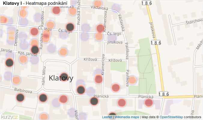 Mapa Klatovy I - Firmy v části obce.