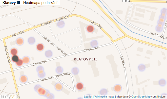 Mapa Klatovy III - Firmy v části obce.