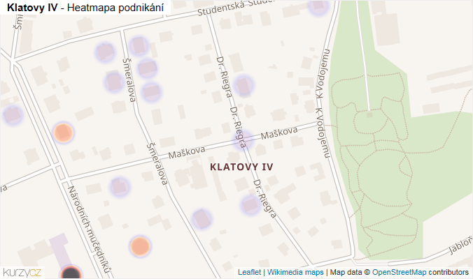 Mapa Klatovy IV - Firmy v části obce.