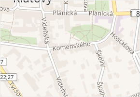 Komenského v obci Klatovy - mapa ulice