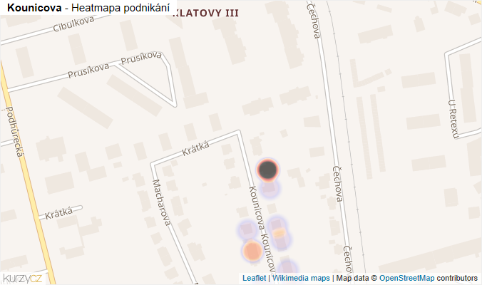 Mapa Kounicova - Firmy v ulici.