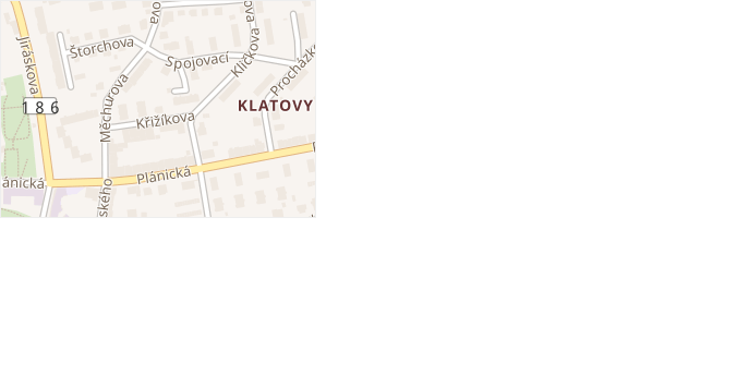 Křižíkova v obci Klatovy - mapa ulice