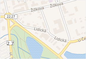 Lidická v obci Klatovy - mapa ulice
