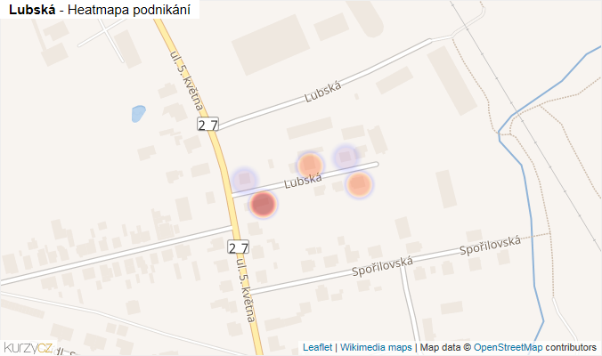 Mapa Lubská - Firmy v ulici.