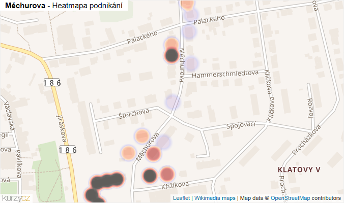 Mapa Měchurova - Firmy v ulici.