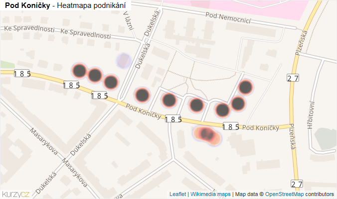 Mapa Pod Koníčky - Firmy v ulici.