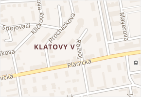 Rozvoj v obci Klatovy - mapa ulice