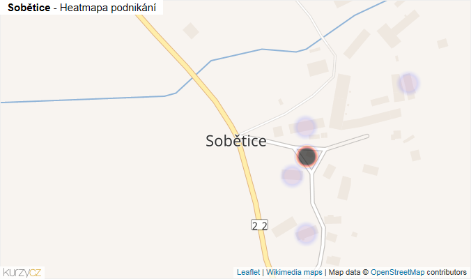 Mapa Sobětice - Firmy v části obce.