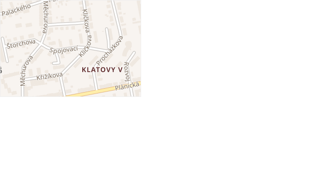 Spojovací v obci Klatovy - mapa ulice