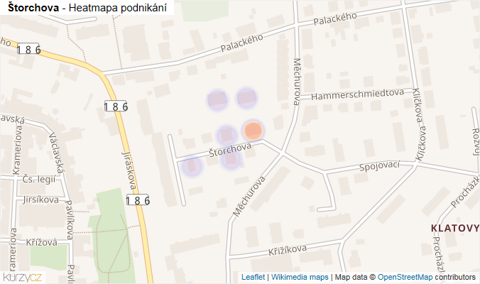 Mapa Štorchova - Firmy v ulici.