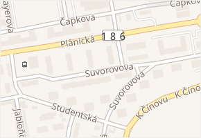 Suvorovova v obci Klatovy - mapa ulice