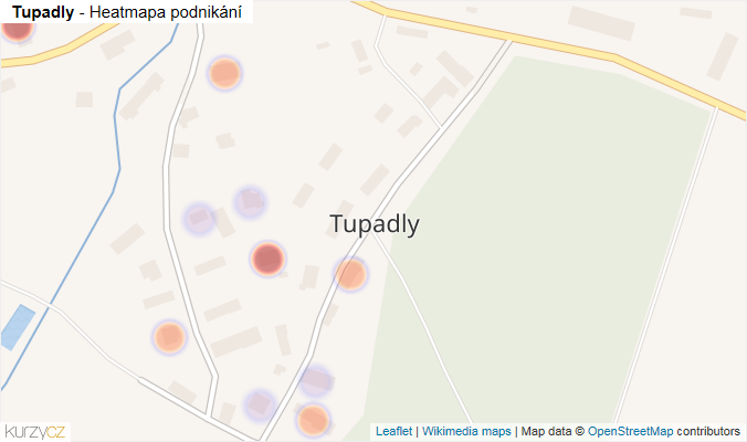 Mapa Tupadly - Firmy v části obce.