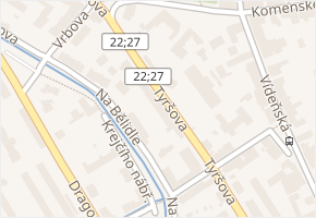 Tyršova v obci Klatovy - mapa ulice