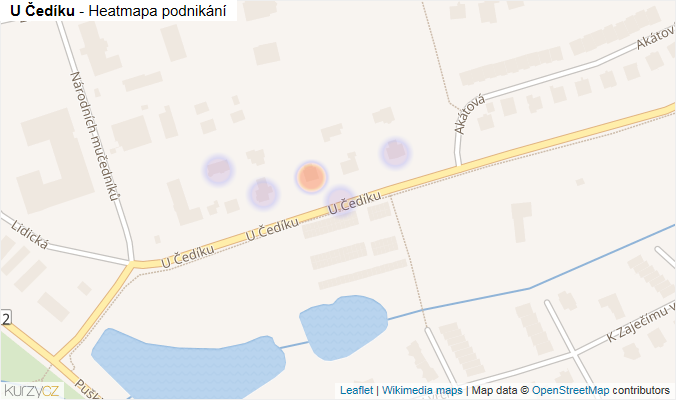 Mapa U Čedíku - Firmy v ulici.