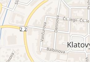 Vančurova v obci Klatovy - mapa ulice
