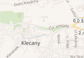 Čsl. armády v obci Klecany - mapa ulice
