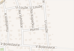 Horní v obci Klecany - mapa ulice