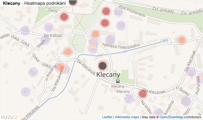 Mapa Klecany - Firmy v části obce.