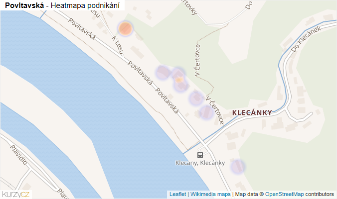 Mapa Povltavská - Firmy v ulici.