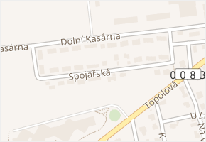 Spojařská v obci Klecany - mapa ulice