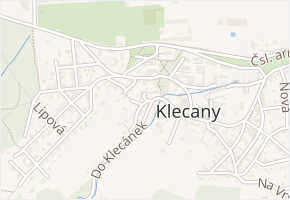U kovárny v obci Klecany - mapa ulice