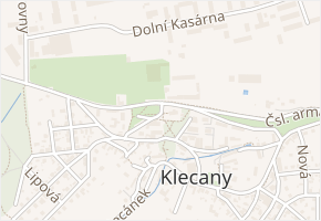 U školy v obci Klecany - mapa ulice
