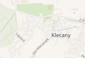 Úzká v obci Klecany - mapa ulice