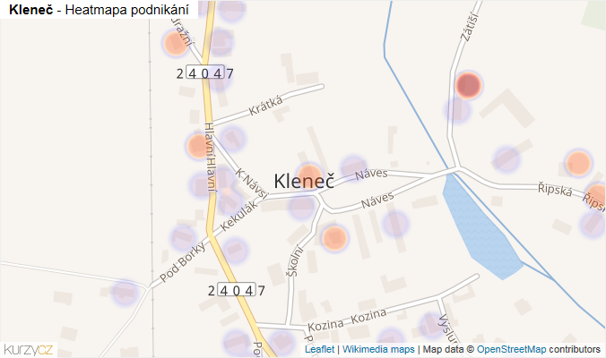 Mapa Kleneč - Firmy v části obce.