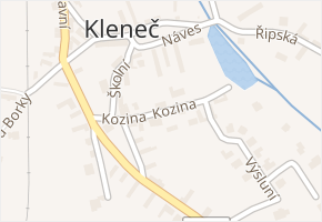 Kozina v obci Kleneč - mapa ulice