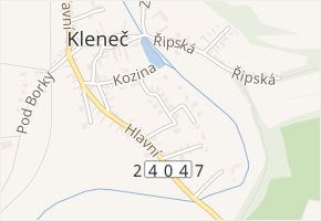 Výsluní v obci Kleneč - mapa ulice