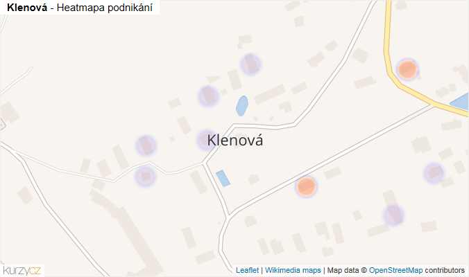 Mapa Klenová - Firmy v části obce.
