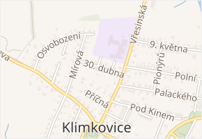 30. dubna v obci Klimkovice - mapa ulice