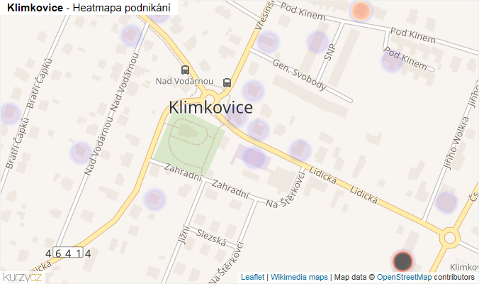 Mapa Klimkovice - Firmy v části obce.