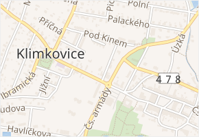 Lidická v obci Klimkovice - mapa ulice