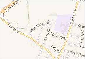 Osvobození v obci Klimkovice - mapa ulice